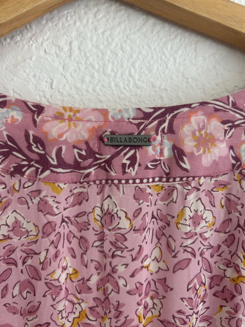 BILLABONG Cosmos Dress Size M BOHEMIAN LONG BALLOON SLEEVE DUSTY ROSE FLORAL - Picture 12 of 15